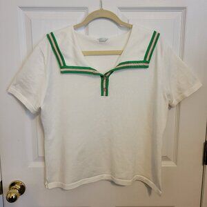 Alpha Kappa Alpha AKA Sailor Knit Big Collar Polo Shirt Preppycore College Top